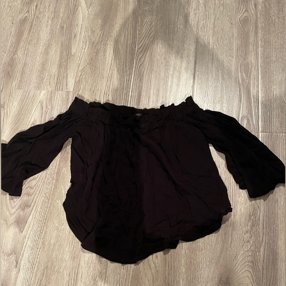 Black off the shoulder loose top